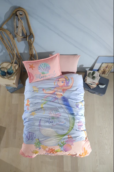 Clasy %100 Pamuk Tek Kişilik Nevresim Takımı Aria V1 Pudra - Resim 2