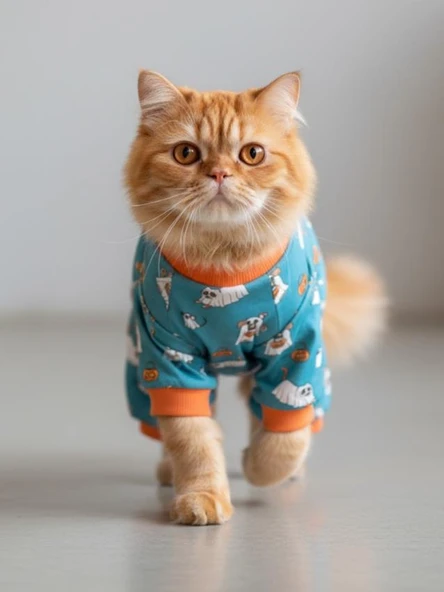 Puggy Pie Kedi Tulumu | Pamuklu Penye Kedi Kıyafeti | Küçük Irklar İçin | Tüy Dökülmesini Azaltır - Resim 2