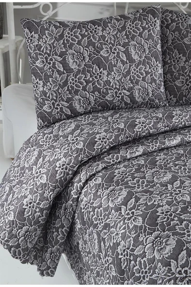 Lacella Ultrasonik Kapitoneli 5D Baskılı Çift Kişilik Pike Takımı - Resim 3