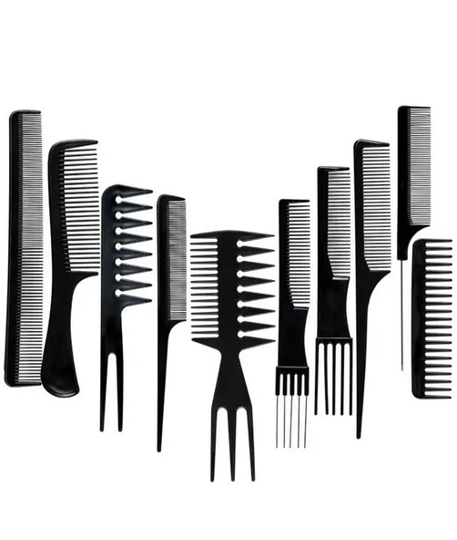 Zhltools 10 Parça Profesyonel Kuaför Tarak Seti - Saç Kesim, Ayırma, Şekillendirme ve Fön Tarağı - Resim 3