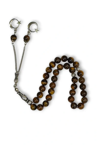 Doğal Taş Kaplangözü Tesbih 8mm Küre Kesim 608-2 ürün görseli 1