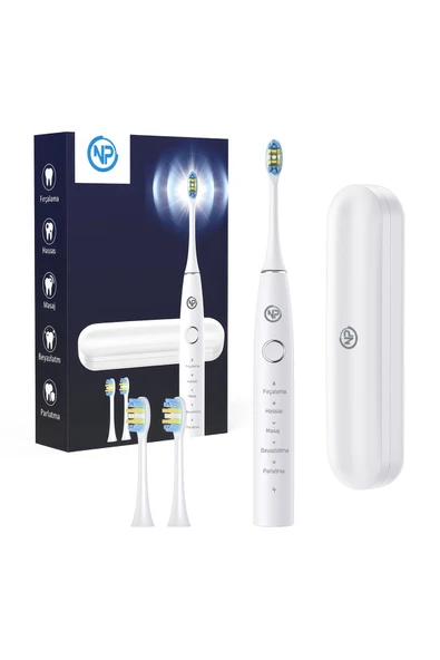 NPO Nicefeel X610-Z Dakikada 40000 Titreşim, Şarjlı Sonic Profesyonel Diş Fırçası-Beyaz - Resim 7