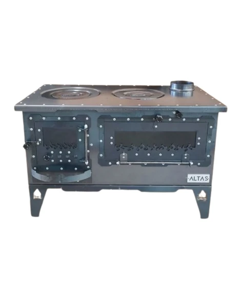 Altaş Geniş Camlı Fırınlı Karadeniz Kuzinesi Soba Şömine - Resim 4