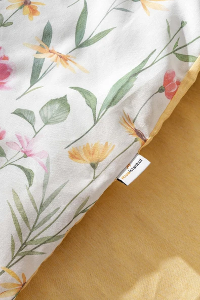 Botanical Çift Kişilik Naturel İpeksi Nevresim Takımı - Resim 6