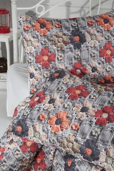 Eloria Ultrasonik Kapitoneli 5D Baskılı Çift Kişilik Pike Takımı - Resim 5