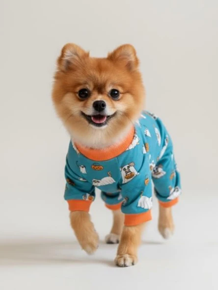 Puggy Pie Köpek Pijama Tulum | Küçük Irk Pamuklu Köpek Tulumu | Tüy Dökülmesini Azaltır | Penye Dog Pajamas - Resim 6