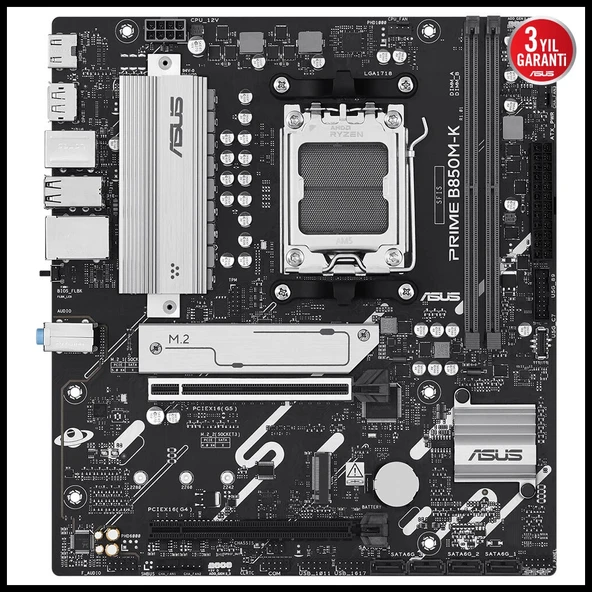 Asus Prıme B850m-k, 2xddr5, 2x M.2, Dp, Hdmı, Am5 Soket Anakart - 2