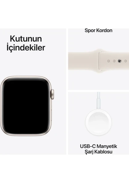 Apple Watch Se3    44mm Starlıght  Al Starlıght  SB  M/L GPS  Akıllı Saat (Apple Türkiye Garantili) - 3