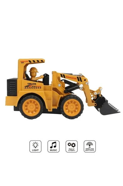 Şarjlı Kumandalı Çocuk Eğitici Full Fonksiyon Oyuncak Araç İş Makinası Kepçe - Resim 5