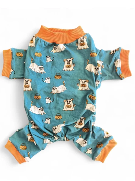 Puggy Pie Köpek Pijama Tulum | Küçük Irk Pamuklu Köpek Tulumu | Tüy Dökülmesini Azaltır | Penye Dog Pajamas - Resim 4