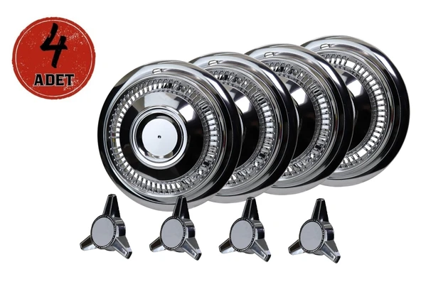 Jant Kapağı Kırılmaz Fırfırlı Gölge Model 16" ABS Krom Paslanmaz 4'lü (TAKIM OLARAK) ürün görseli