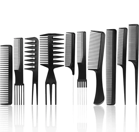 Zhltools 10 Parça Profesyonel Kuaför Tarak Seti - Saç Kesim, Ayırma, Şekillendirme ve Fön Tarağı ürün görseli