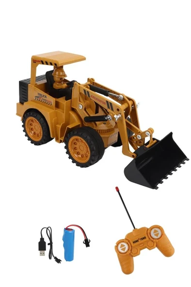 Şarjlı Kumandalı Çocuk Eğitici Full Fonksiyon Oyuncak Araç İş Makinası Kepçe - Resim 3