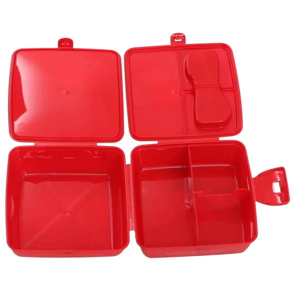 Beslenme Kutusu 4 Bölmeli Örümcek Adam Kırmızı Renk Erkek Figürlü 1 Adet Yemek Saklama Kabı Beslenme Çantası - Resim 3