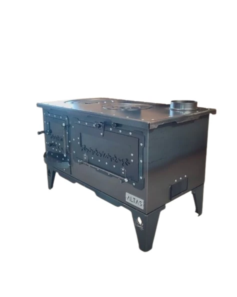 Altaş Geniş Camlı Fırınlı Karadeniz Kuzinesi Soba Şömine - Resim 2