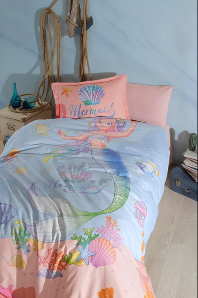 Clasy %100 Pamuk Tek Kişilik Nevresim Takımı Aria V1 Pudra - Resim 3