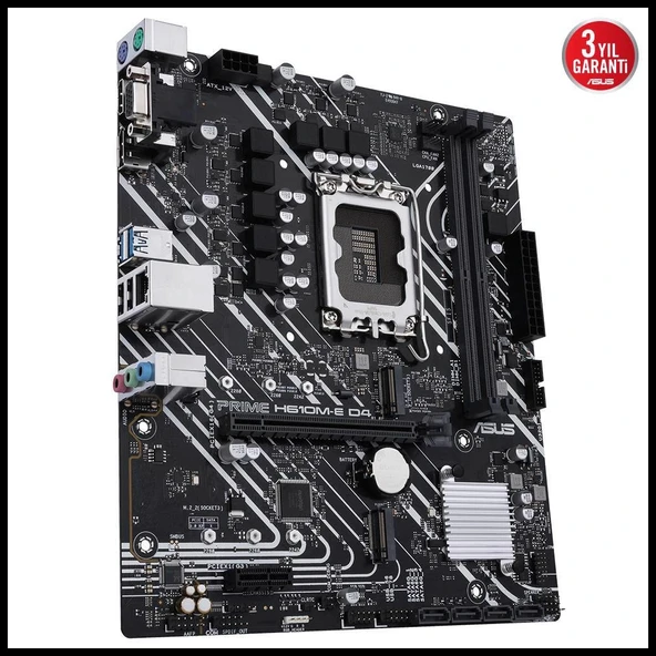 Asus Prıme H610m-e D4-csm, 2xddr4, 2x M.2, D-sub, Hdmı, Dp, 12-13.14.nesil, Lga1700 Soket, Anakart - 3