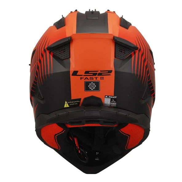 LS2 FAST 2 DUCK KROS KASK TURUNCU-KIRMIZI - Resim 3