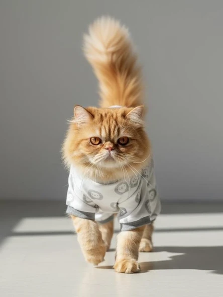 Soft Lion Kedi Tulumu | Pamuklu Penye Kedi Kıyafeti | Küçük Irklar İçin | Tüy Dökülmesini Azaltır - Resim 2