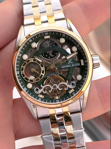 Daniel Klein Otomatik Mekanizma Mehtap Ve Güneş Kadranlı 2 Yıl Garantili Erkek Kol Saati OTM.13855.6 - Resim 4