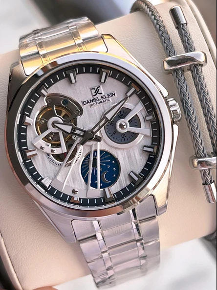 Daniel Klein Otomatik Mekanizma Mehtap Ve Güneş Kadranlı 2 Yıl Garantili Erkek Kol Saati OTM.14048.1 ürün görseli