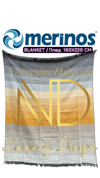 Merinos Montant Sarı Çift Kişilik Battaniye ürün görseli