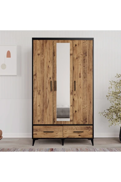 VNSMODULER Sıla 3 Kapılı Dolap 120x55x212 cm ürün görseli 1