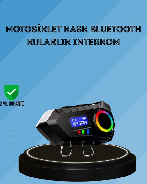 500mAh Bataryalı Bluetooth 5.4  İnterkom LED Ekranlı FM Destekli ürün görseli