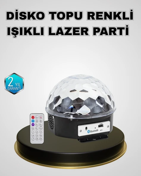 Bluetooth Hoparlörlü LED Disko Işığı Müzik Ritim Duyarlı ve Taşınabilir ürün görseli