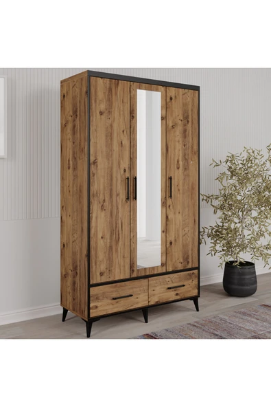 VNSMODULER Sıla 3 Kapılı Dolap 120x55x212 cm - Resim 3