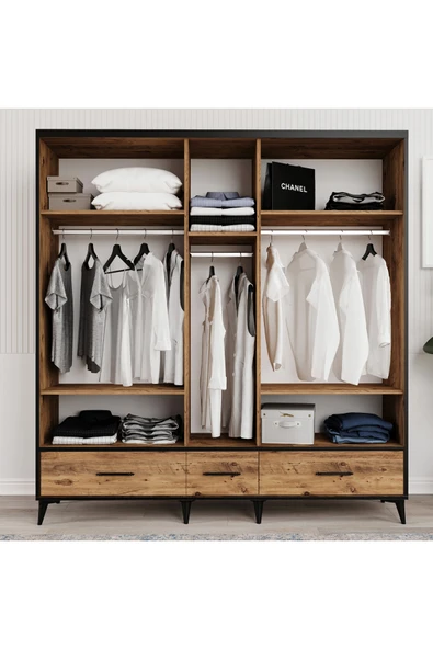 VNSMODULER Sıla 5 Kapılı Dolap 200x55x212 cm - Resim 2