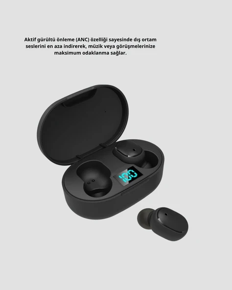 ANC Bluetooth Kulaklık – Suya ve Tere Dayanıklı, Uzun Pil Ömürlü, Mikrofonlu Kablosuz Kulaklık - 3