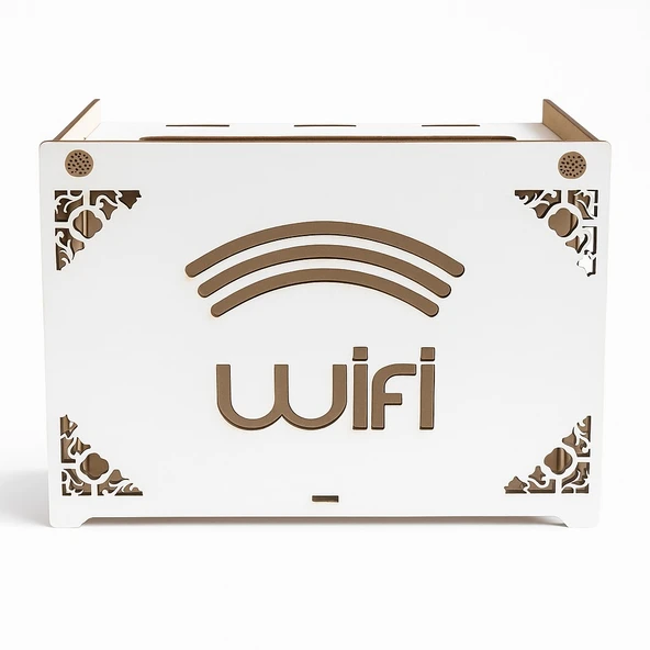 Wi-Fi Modem Kutusu – MDF Beyaz Ahşap Dekoratif Kutu | Kablo Gizleyici • Duvar Tipi Router Kutusu • Şık Tasarım ürün görseli