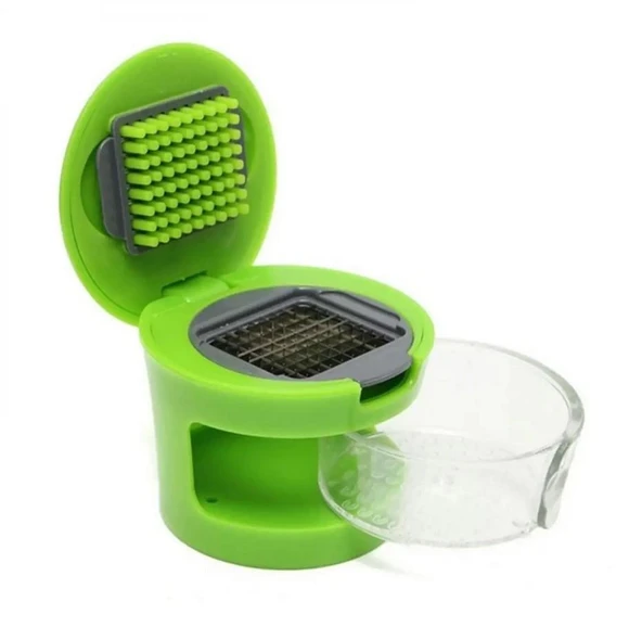 Zhltools 2 Farklı Bıçaklı Hazneli Kapaklı Pratik Sarımsak Soğan Rendesi - Resim 4