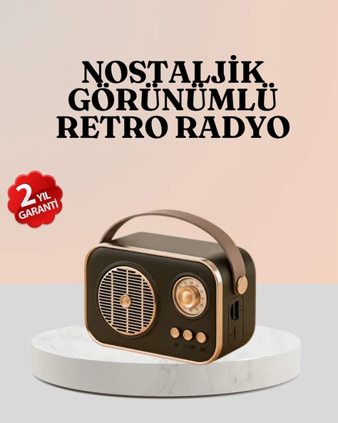 Bluetooth’lu Retro Radyo – FM Destekli Nostaljik Hoparlör ürün görseli