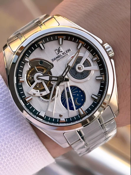 Daniel Klein Otomatik Mekanizma Mehtap Ve Güneş Kadranlı 2 Yıl Garantili Erkek Kol Saati OTM.14048.1 - Resim 2