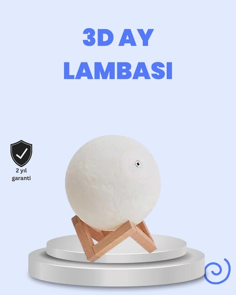 RGB Modlu 16 Renkli Ay Gece Lambası 3D Baskı ve Uzaktan Kumanda Özellikli ürün görseli 1