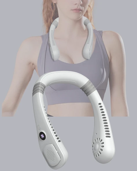 Taşınabilir Boyun Fanı Sessiz Çalışma ve USB Şarj Özellikli - Resim 5