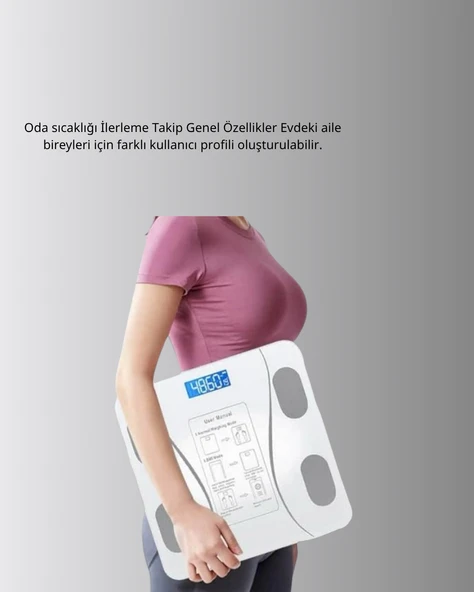 Akıllı Bluetooth Tartı – 8 Farklı Ölçüm Verisi, Otomatik Kişi Tanıma - Resim 4