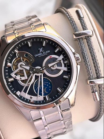 Daniel Klein Otomatik Mekanizma Mehtap Ve Güneş Kadranlı 2 Yıl Garantili Erkek Kol Saati OTM.14048.2 ürün görseli