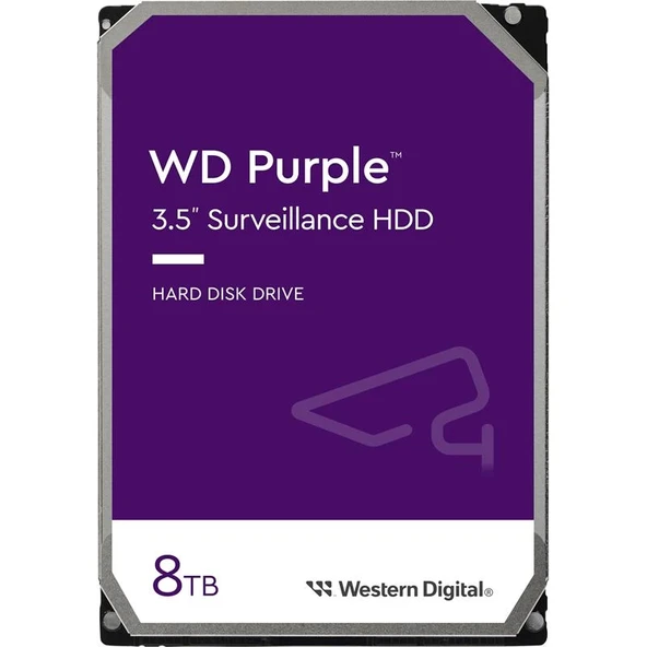 8 Tb Wd 3.5 Purple Sata3 5640rpm 256mb 7/24 Guvenlık Wd85purz (3 Yıl Resmı Dıst Garantılı) ürün görseli