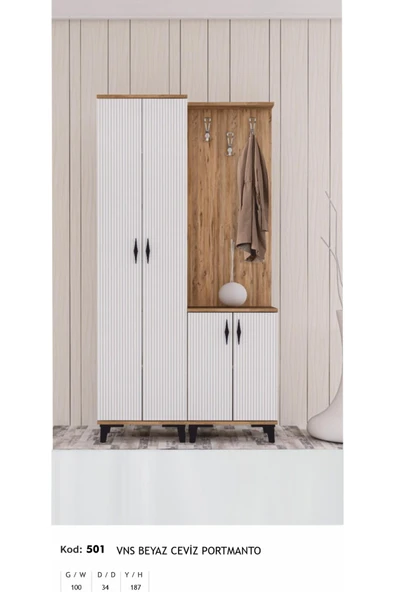 VNS Moduler Modern Portmanto Raflı Ayakkabılık Vestiyer ürün görseli 1