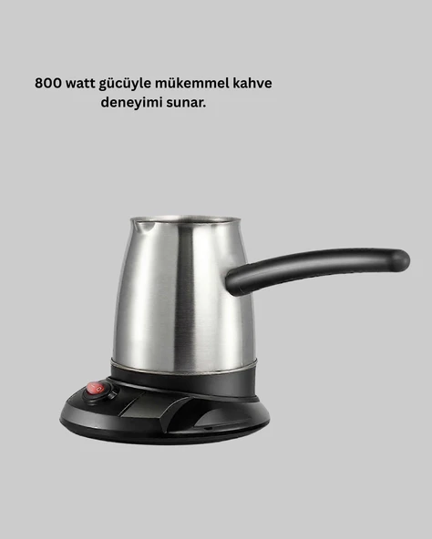 800W Paslanmaz Elektrikli Cezve Gizli Rezistans ve Ergonomik Kulp - Resim 3