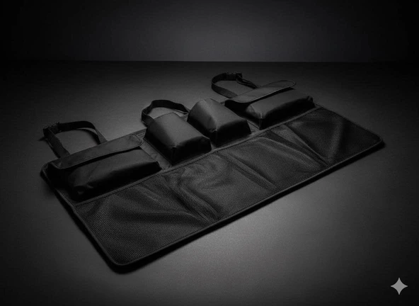 Space Koltuk arkası bagaj organizer Bagaj düzenleyici siyah renk - Resim 3