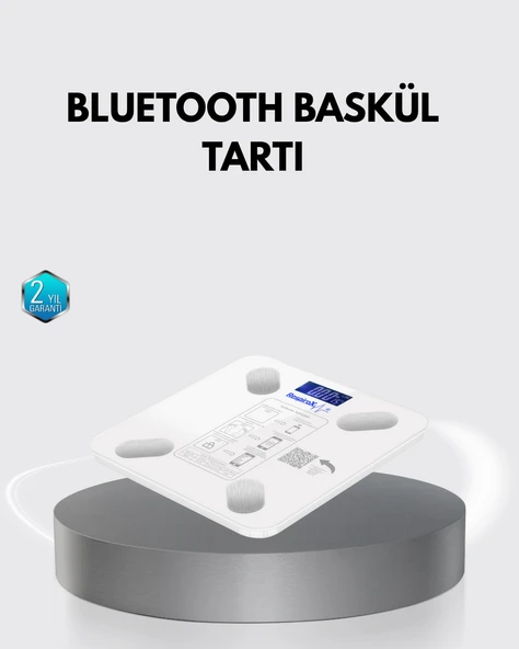 Bluetooth Akıllı Tartı – 8 Fonksiyonlu Dijital Baskül, 180 kg Kapasiteli ürün görseli