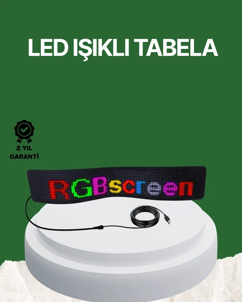 USB Girişli RGB LED Tabela Ayarlanabilir Parlaklık ve Kayan Yazı Özellikli ürün görseli 1