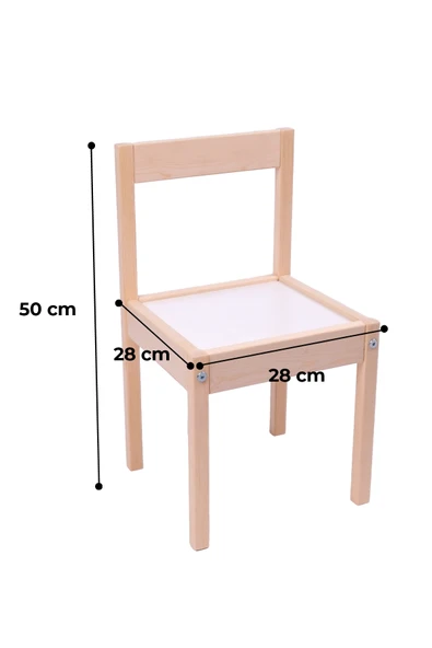 Montessori Çocuk Ahşap Etkinlik Masası Sandalyesi - Resim 2