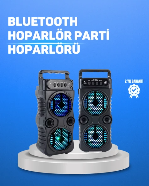 Kablosuz LED Işıklı Bluetooth Hoparlör – FM Radyolu, Mikrofon Girişli ürün görseli