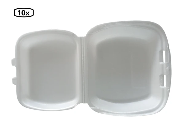 Erze Tek Göz Kapaklı Kullan-At Köpük Yiyecek-Saklama Kabı X 10 Adet ürün görseli 1