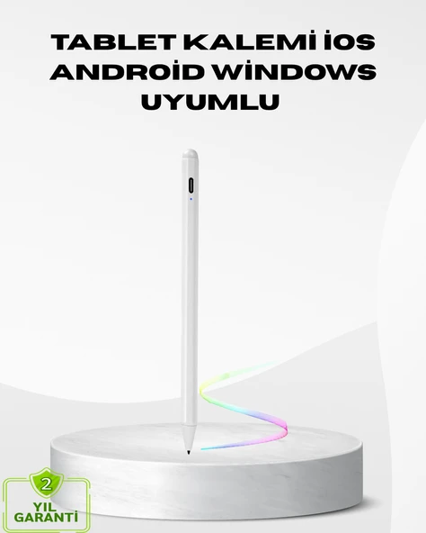 Type-C Şarjlı Dokunmatik Kalem – iPad, iPhone ve Android Uyumlu, Sessiz Çalışan ürün görseli 1